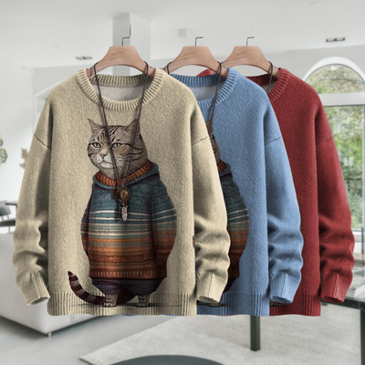 CozyCat™ - Pull Confortable avec Imprimé de Chat Mignon