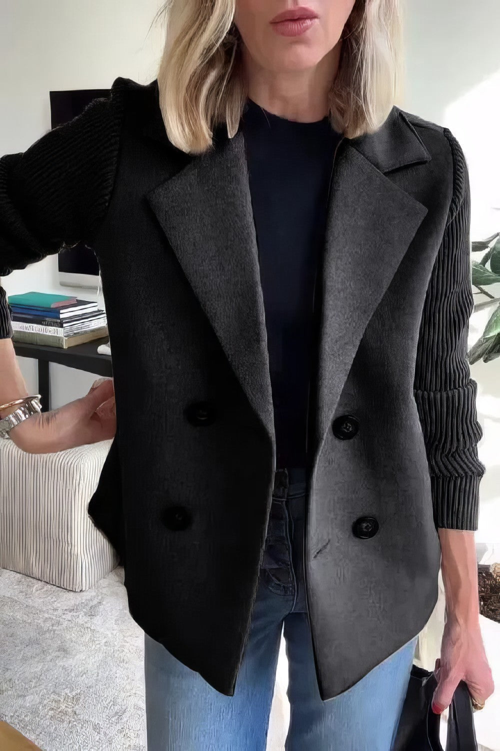 CLAIRE | Cardigan Long avec Manches Patchwork