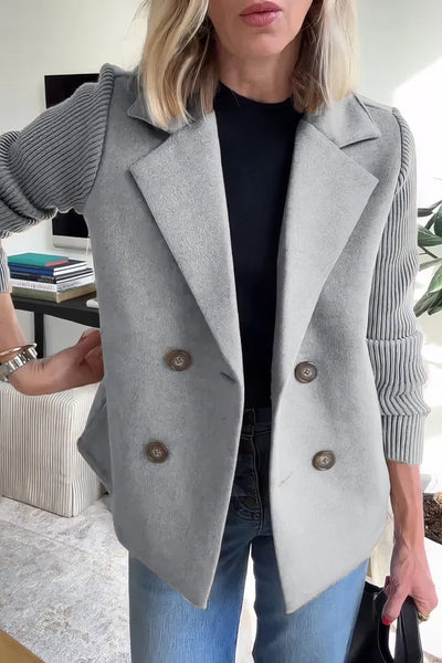 CLAIRE | Cardigan Long avec Manches Patchwork